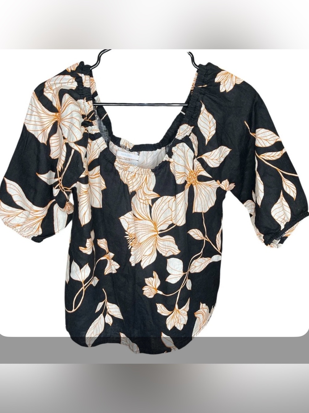 Cynthia Rowley Linen Floral Top Size Medium